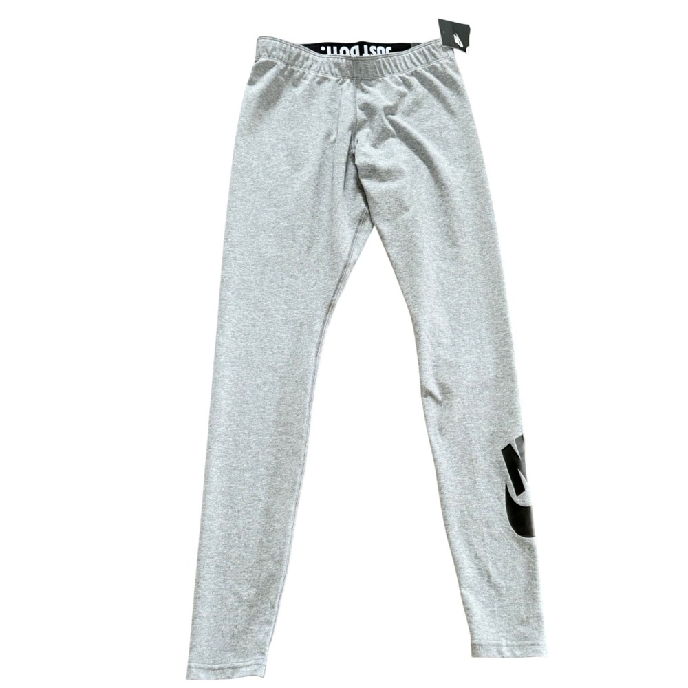 NEW NWT Nike Sportswear Leggings Carbon Heather Grey Logo Womens S Small
